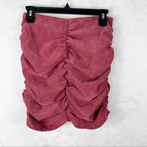 [Zara] Corduroy Ruched Mini Skirt - Picture 3 of 6